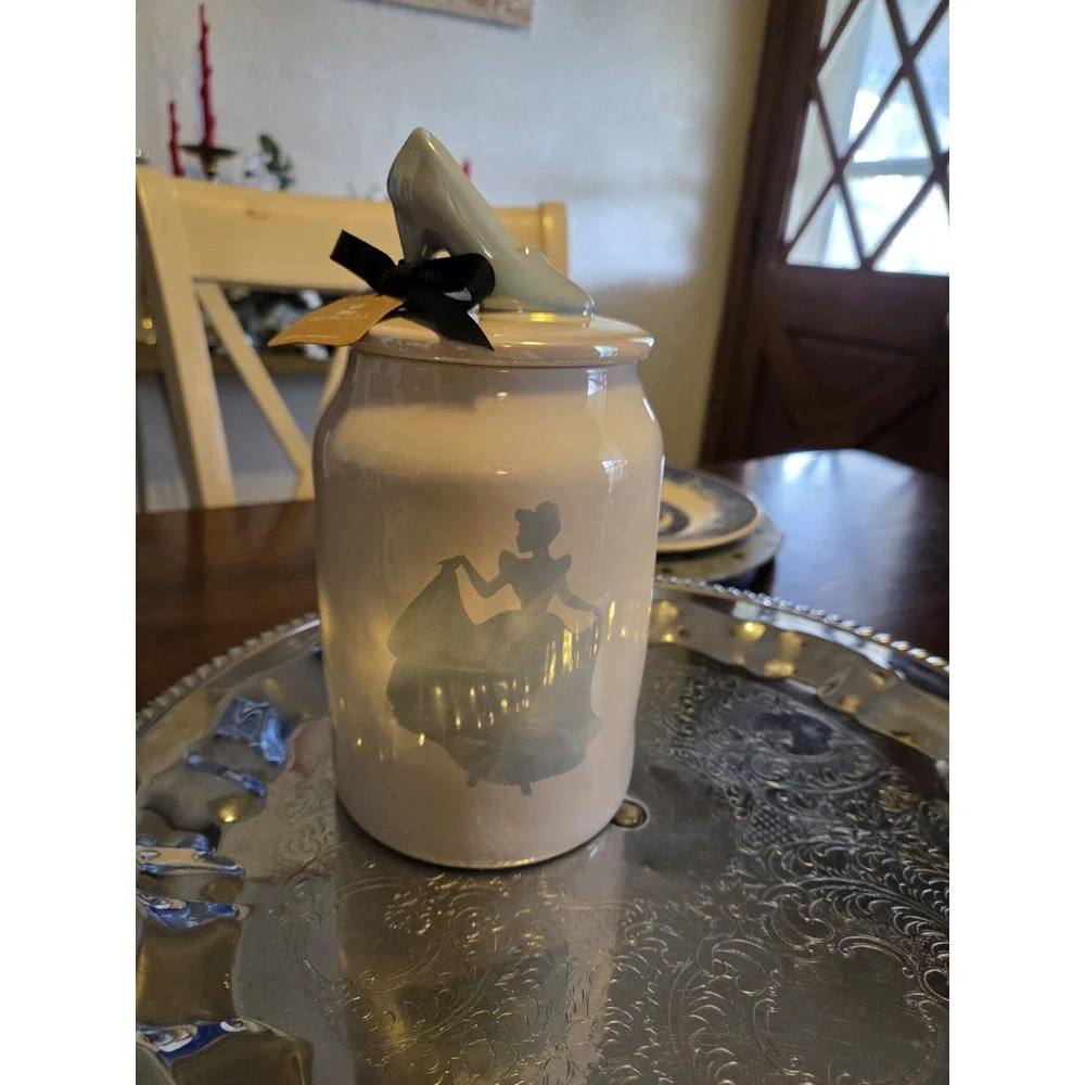 Rae Dunn Disney's Cinderella Canister/Cookie Jar with Slipper Topper